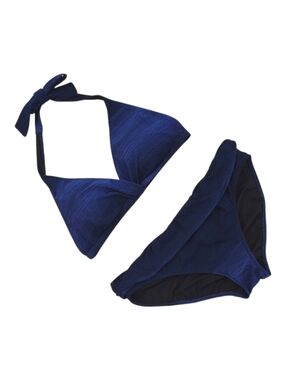 Lauren Ralph Lauren Women's Blue Ombre Halter Bikini Set Navy 10/12